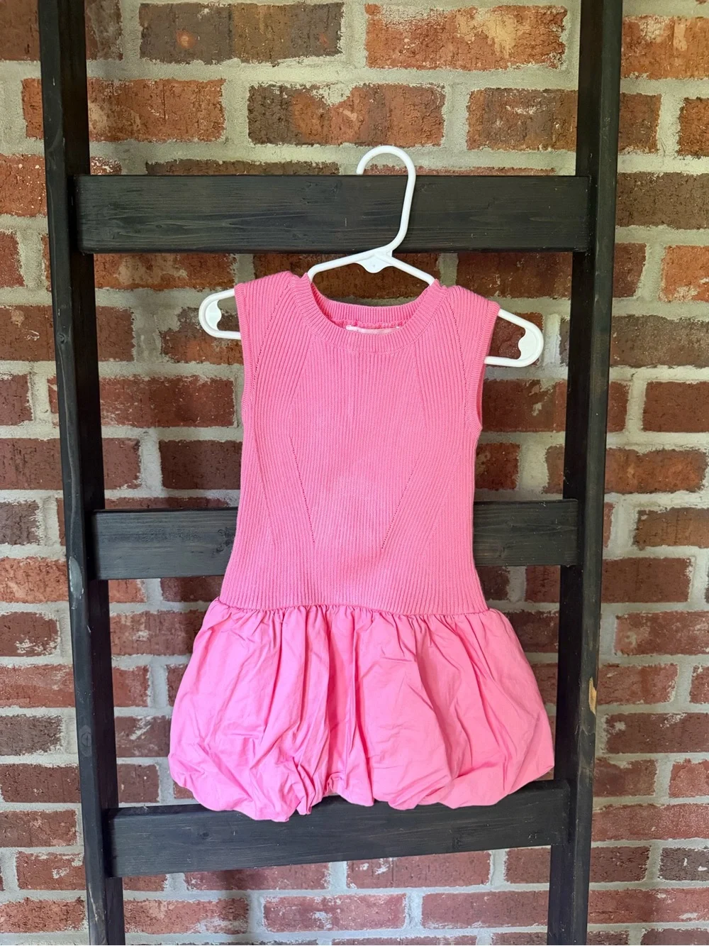 GB girls Bright Pink Sleeveless Bubble-Hem Dress